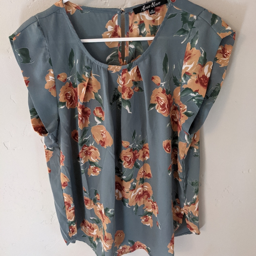 Alice Blue Ambriz Pleat Front Detail Blouse